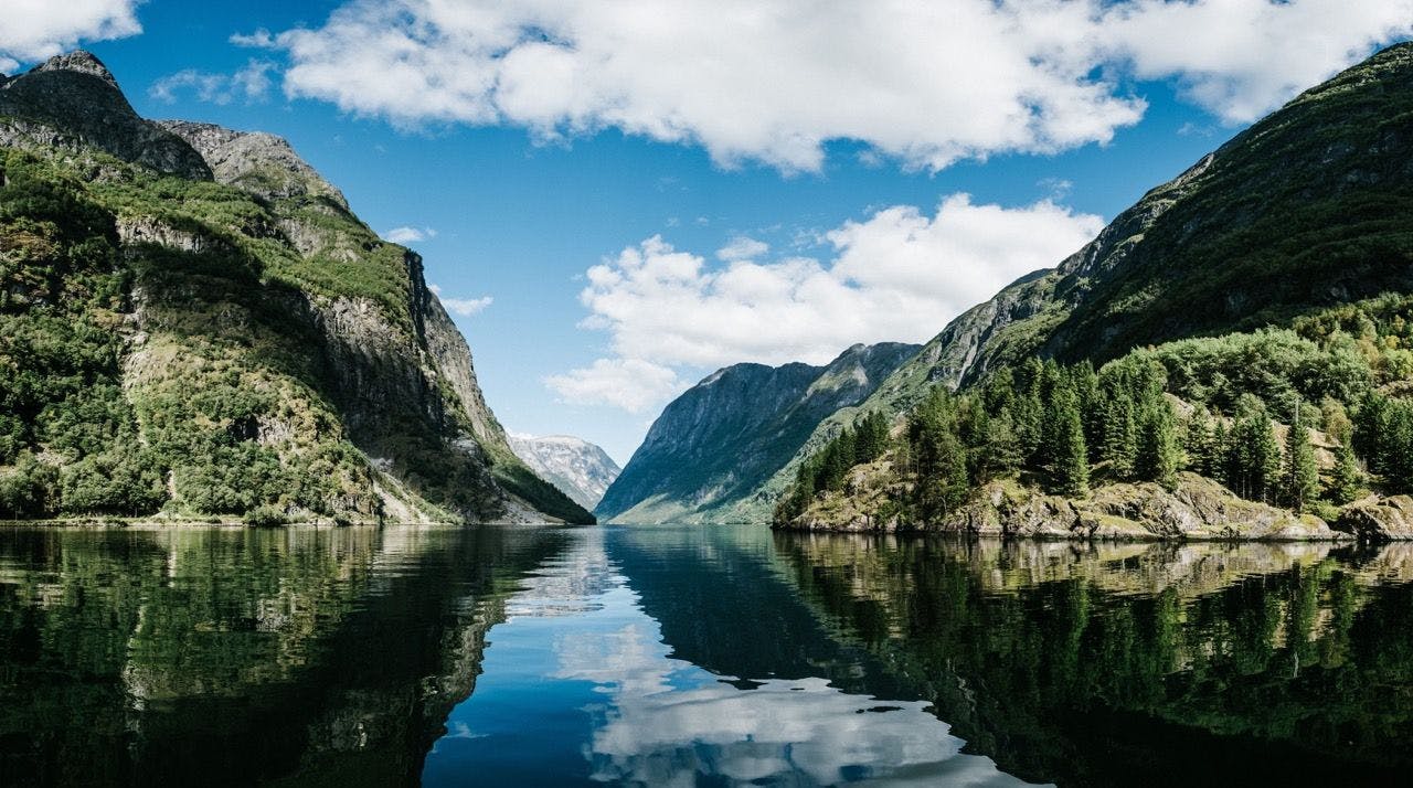 Fjord in Norway with beautiful nature