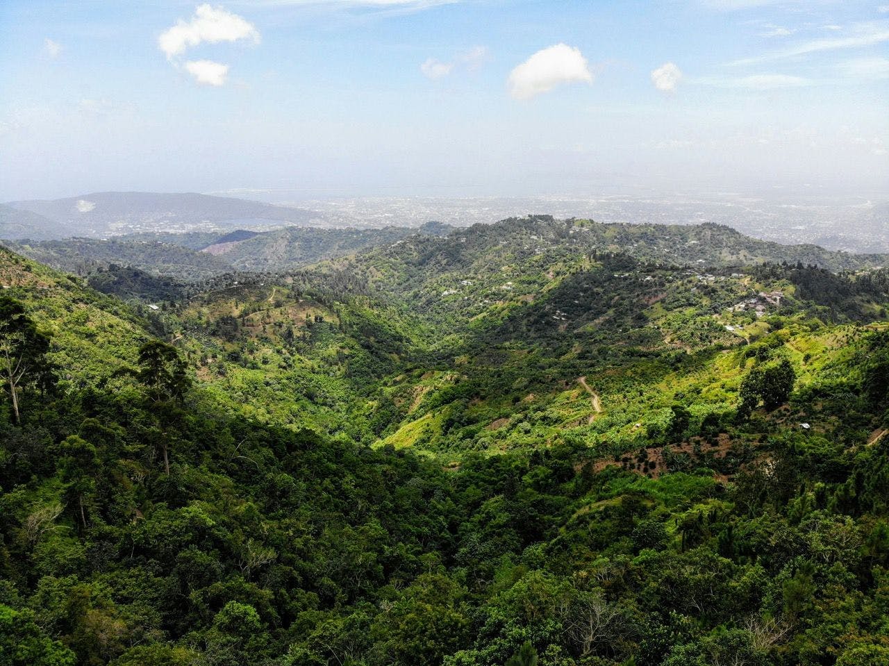 View on Blue Mountains in Jamaica.