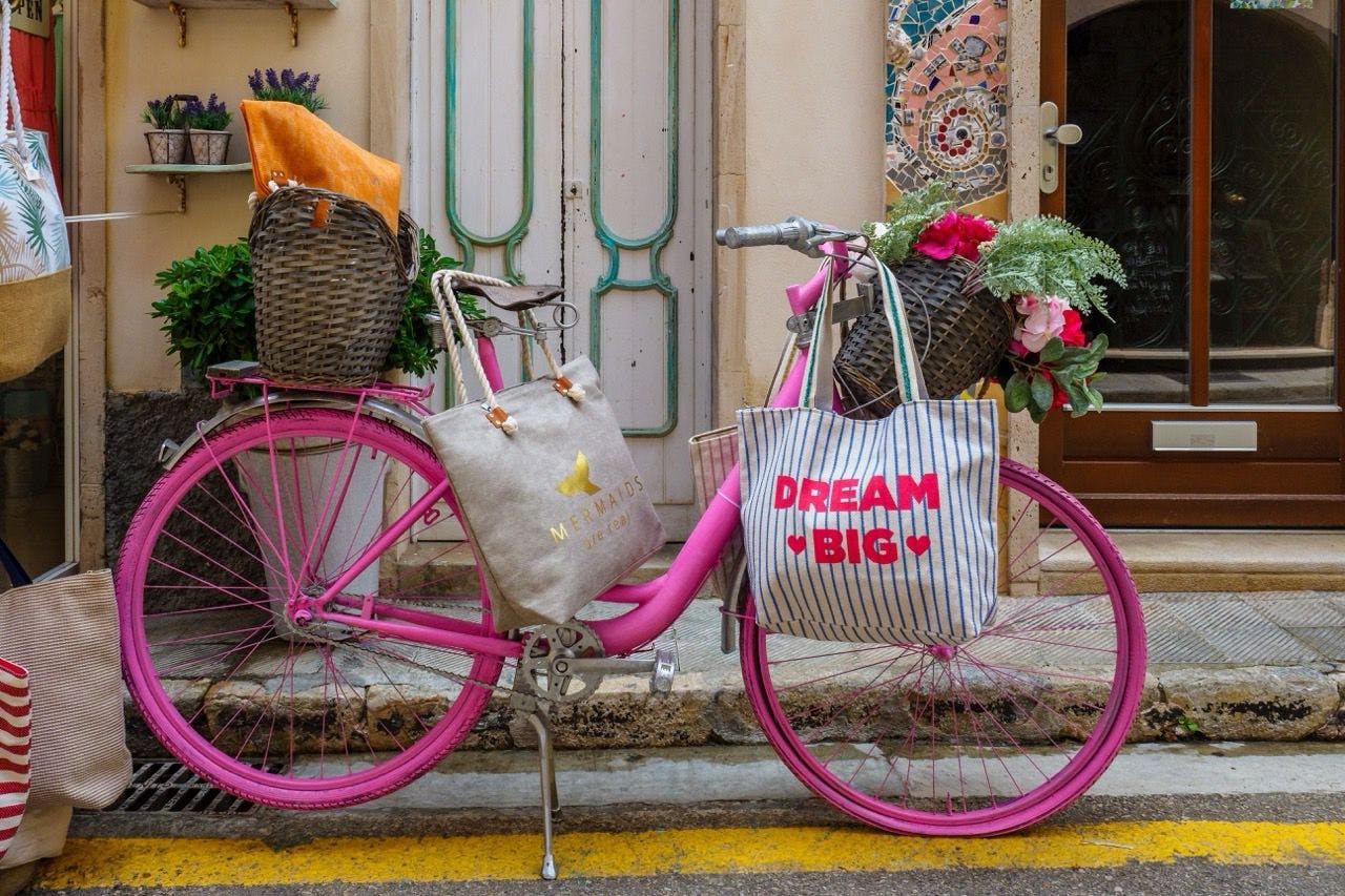Colorful bicycle with flowers