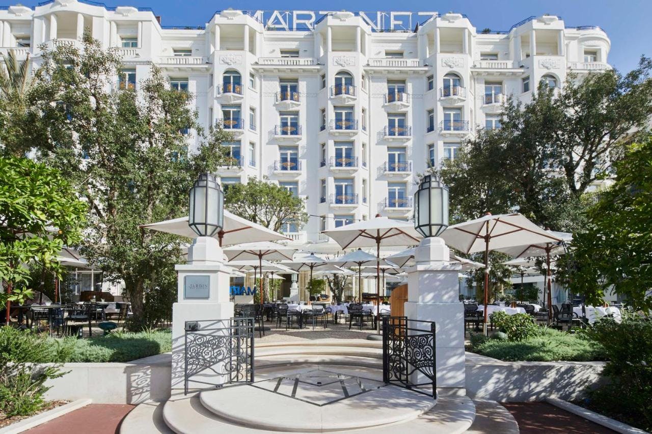 Hôtel Martinez entrance in Cannes.