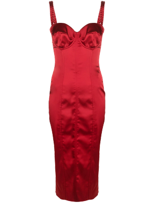 Sweetheart-neck corset-style midi dress by Dolce & Gabbana.