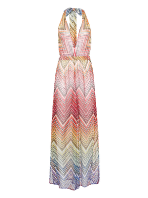 Zigzag-print halterneck jumpsuit by Missoni.