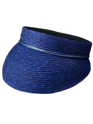 Maison Michel blue straw visor