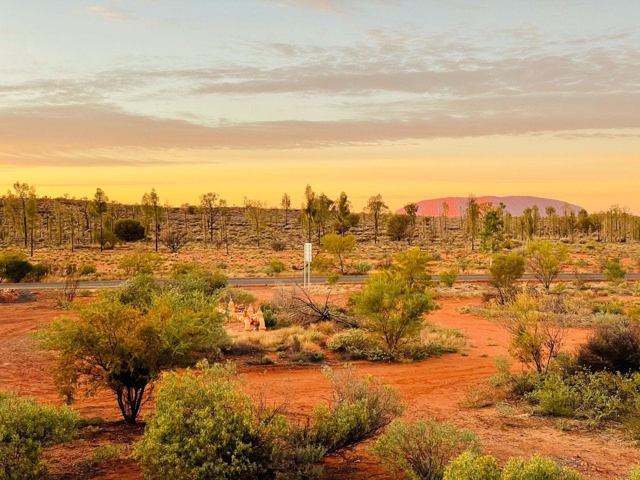 Mount Uluru in Australian desert