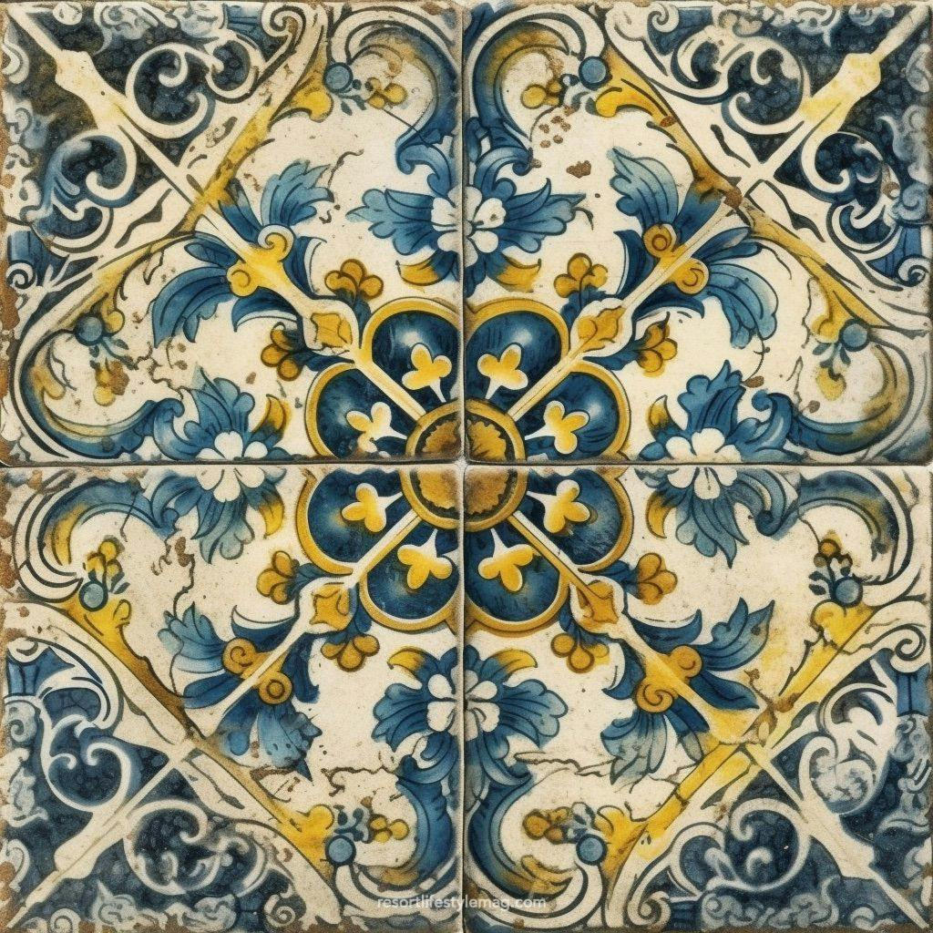 Majolica patterned tile