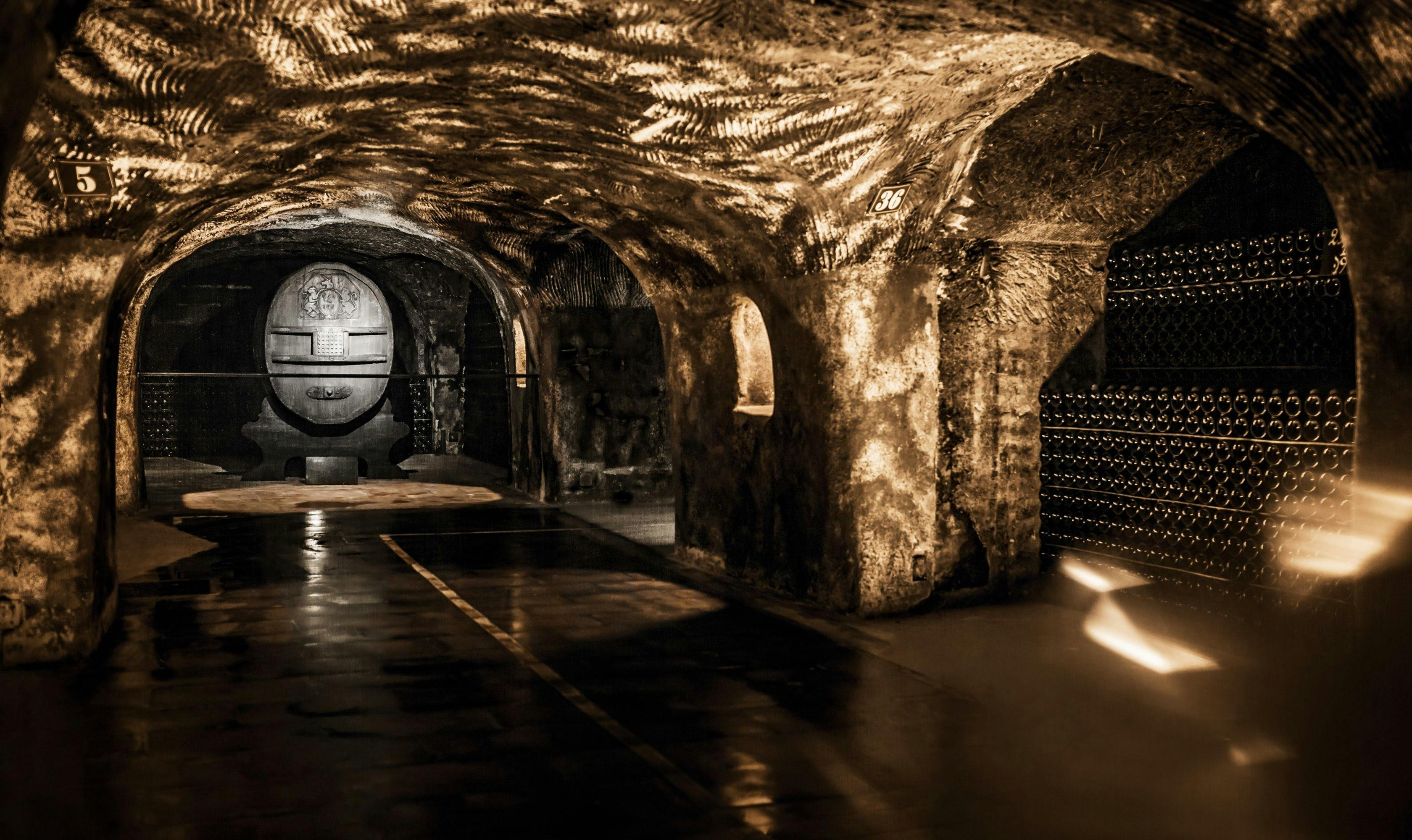 Moët & Chandon wine cellar in Epernay France.