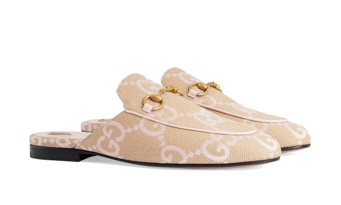 Gucci monogram canvas slippers