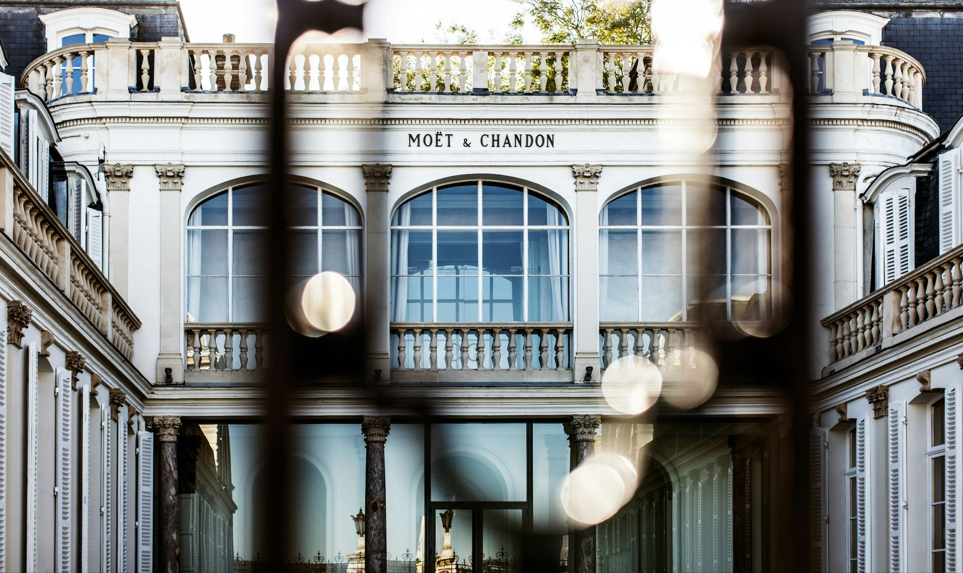 Moët & Chandon champagne house facade in Epernay France.