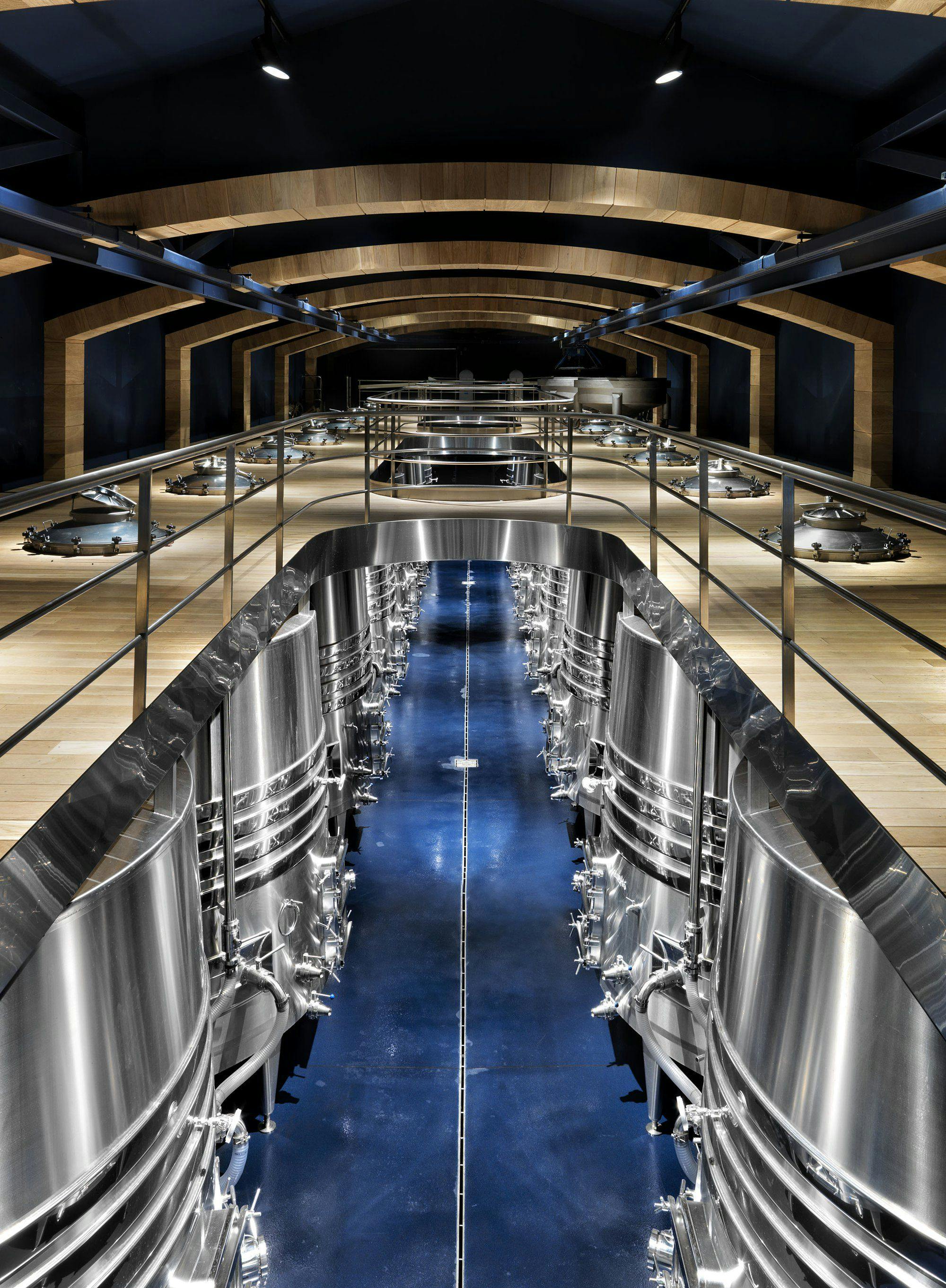 Fermentation equipment in Torre de Oña winery in Rioja Spain.