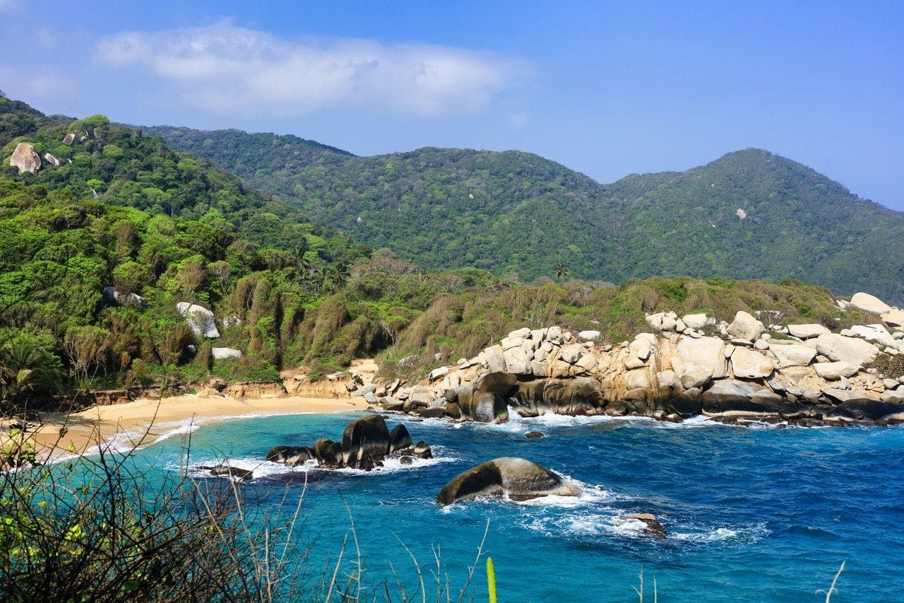 View on Tayrona National Park in Magdalena, Colombia.