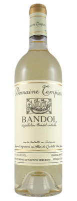 Bottle of Bandol Blanc white wine by Domaine Tempier.