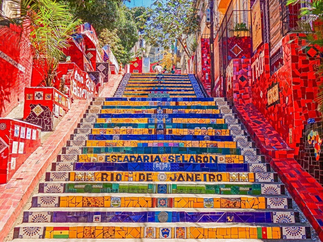 Escadaria Selaron in Rio de Janeiro city in Brazil.