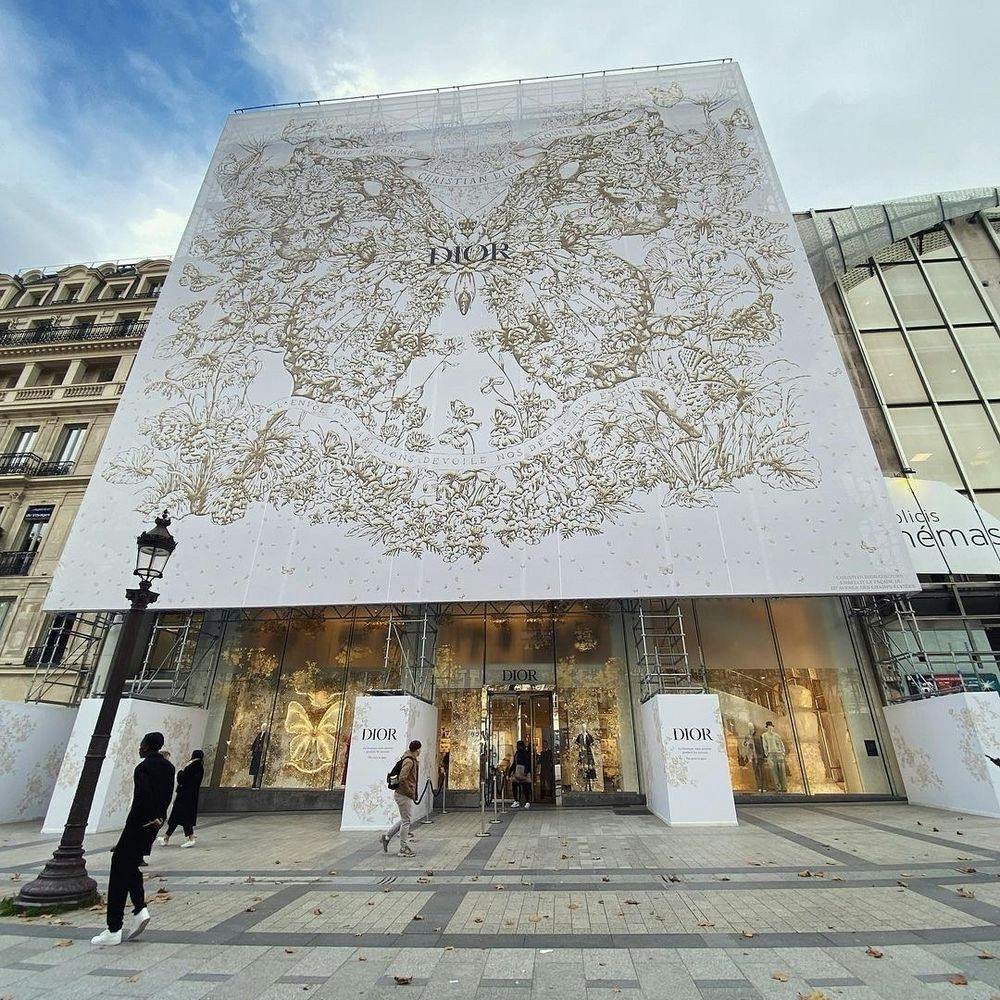 Christian Dior store display in Paris France.