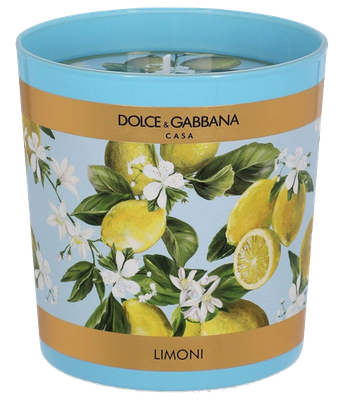 Lemon-print scented candle by Dolce & Gabbana Casa.