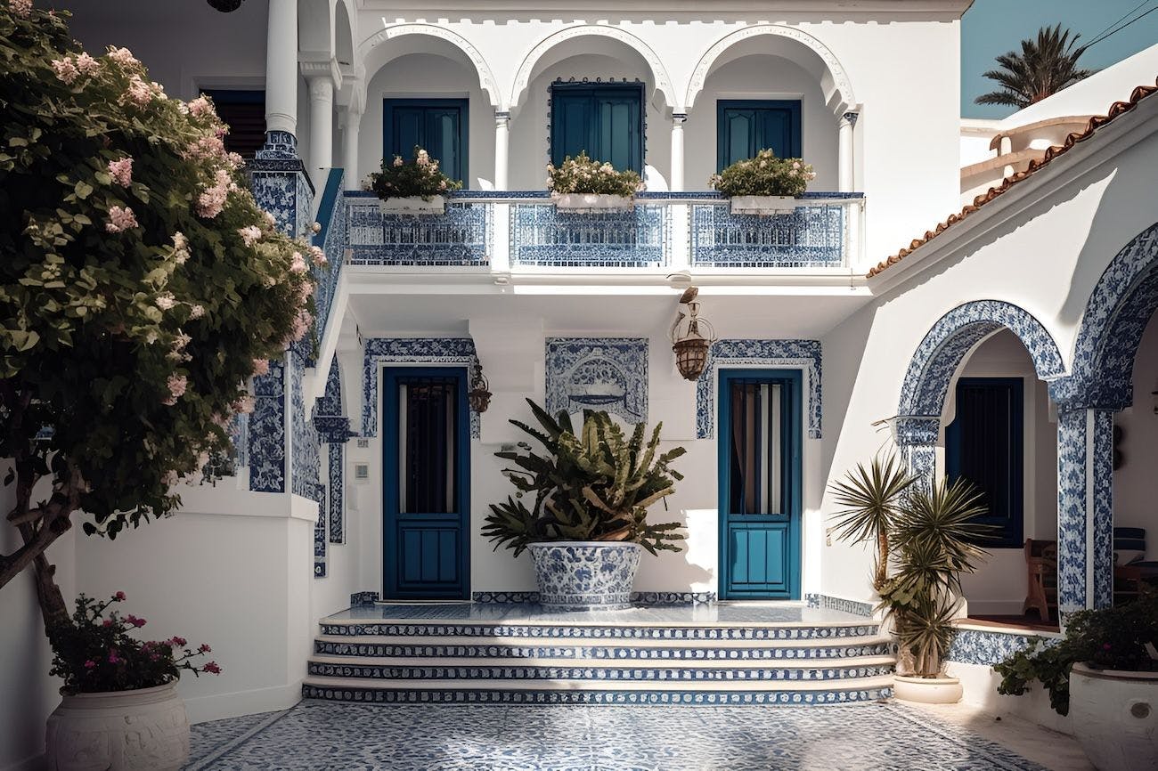 Majolica patterned villa entrance in Capri.