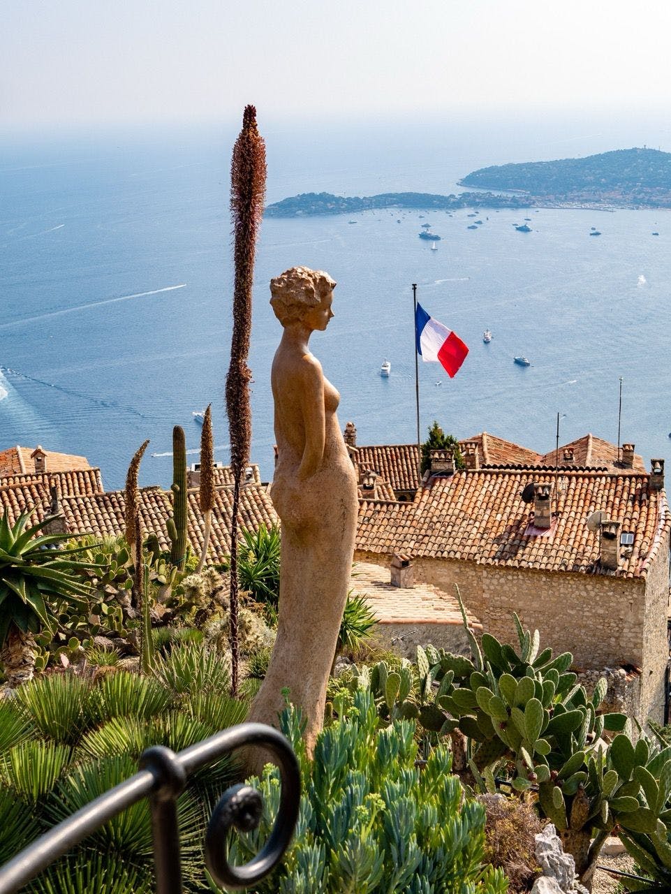 View on French Riviera small coastal town