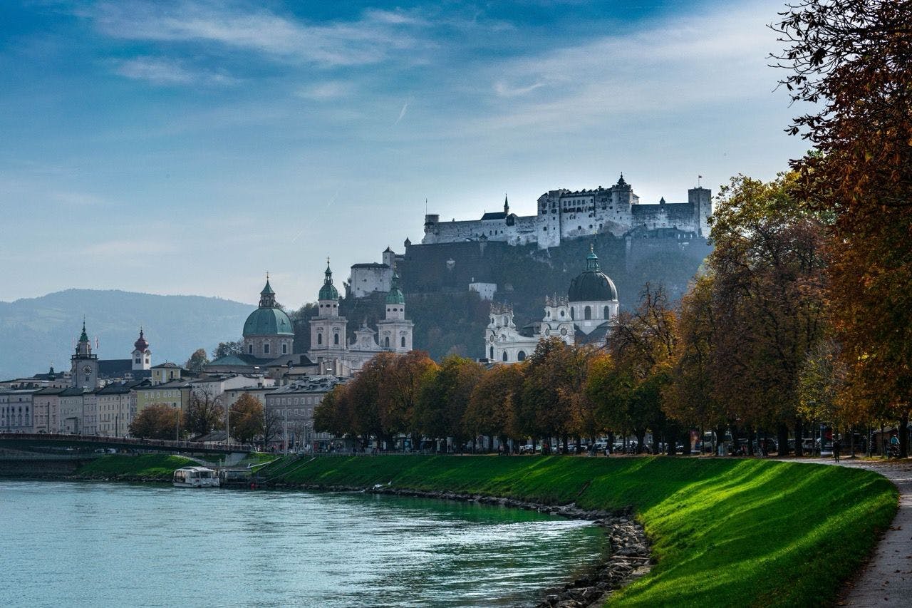 View on Salzburg old town and fortress.