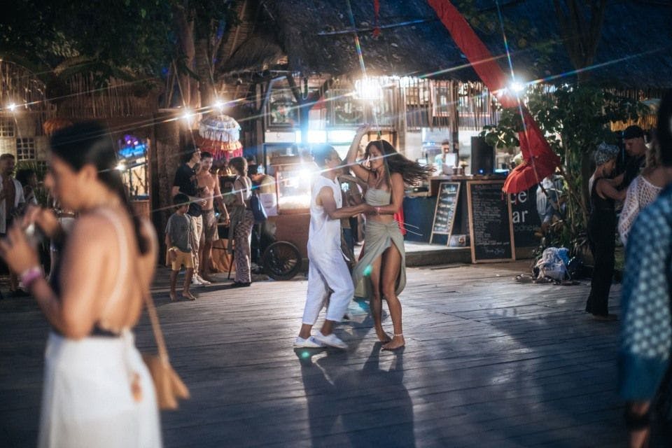 People dancing in Bali Spirit Festival