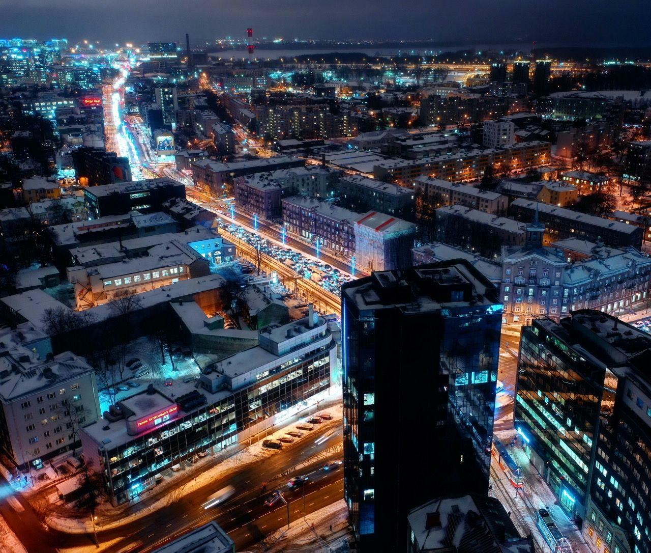 Aerial view of Tallinn city in Estonia.