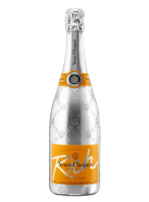 Bottle of Veuve Clicquot Rich champagne.