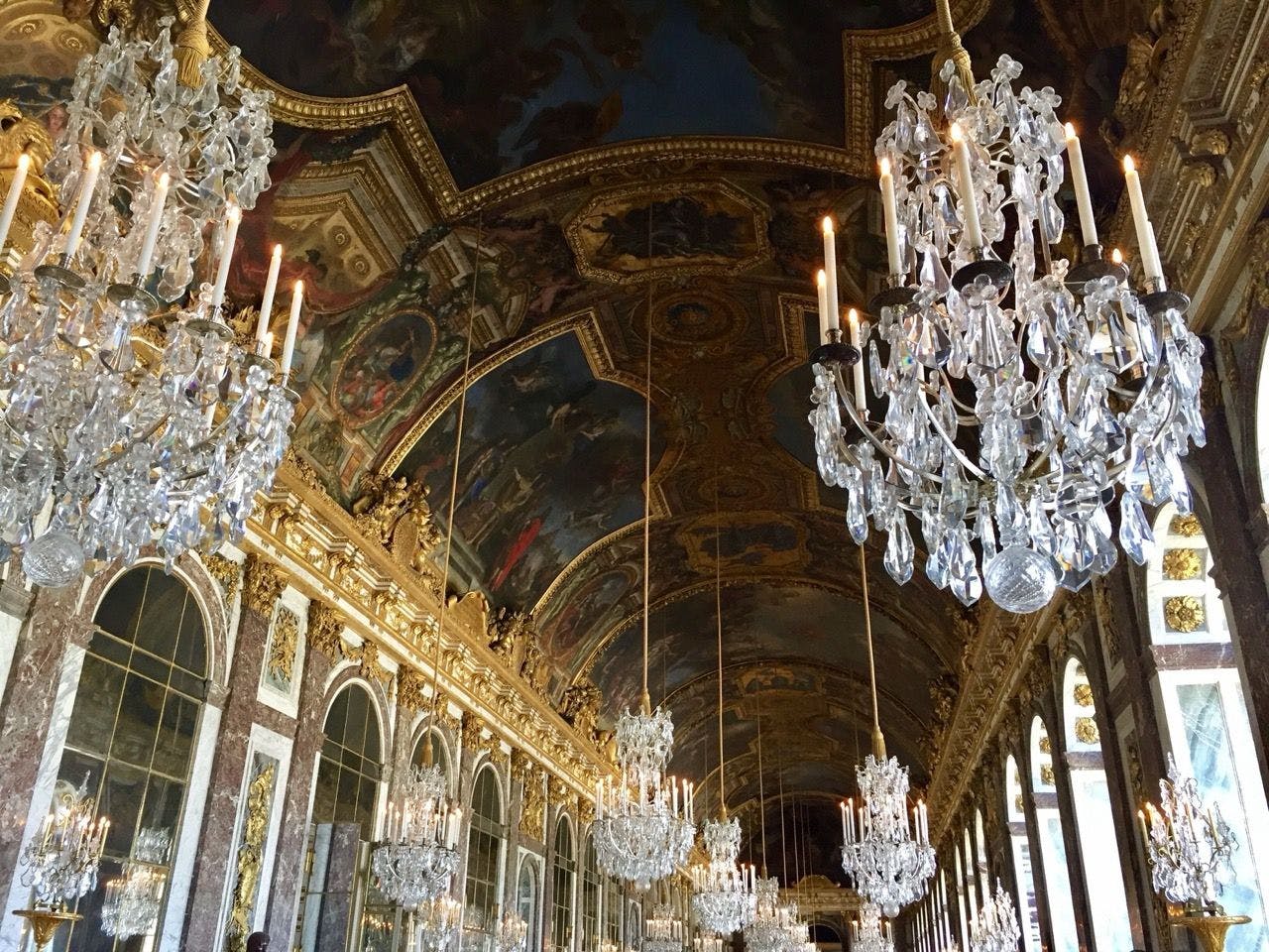 Inside the Palace of Versailles in France.