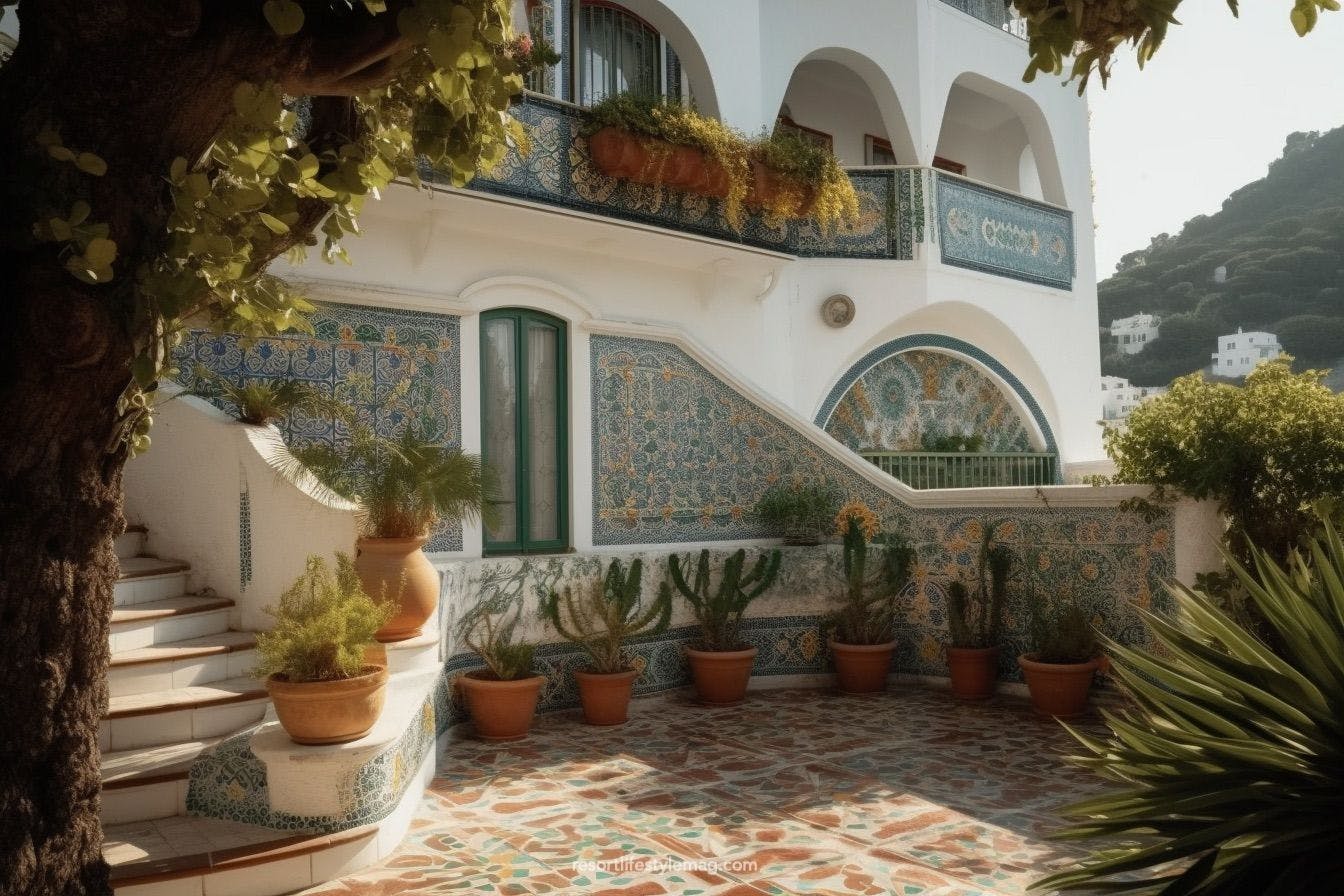 Private villa with majolica tiles in Capri