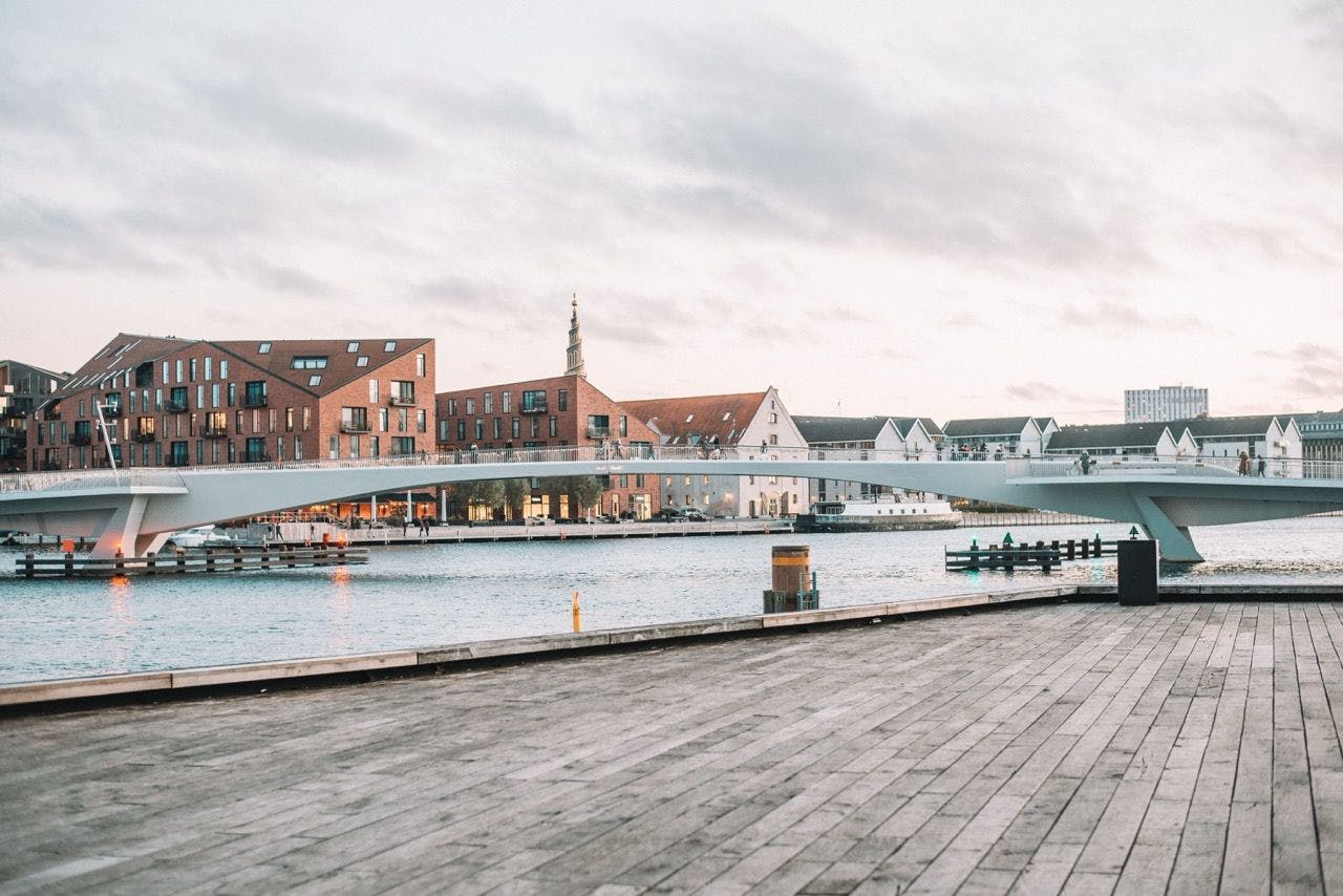 Futuristic scenery in Copenhagen Denmark.
