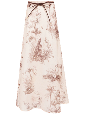 Waverly graphic-print linen skirt by Zimmermann.