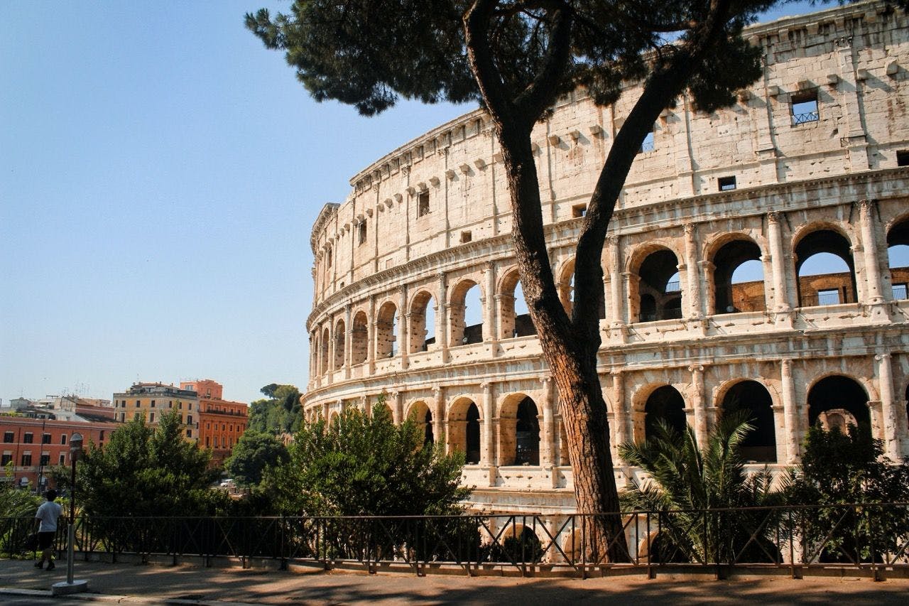 Colosseum in Rome Italy during summer.