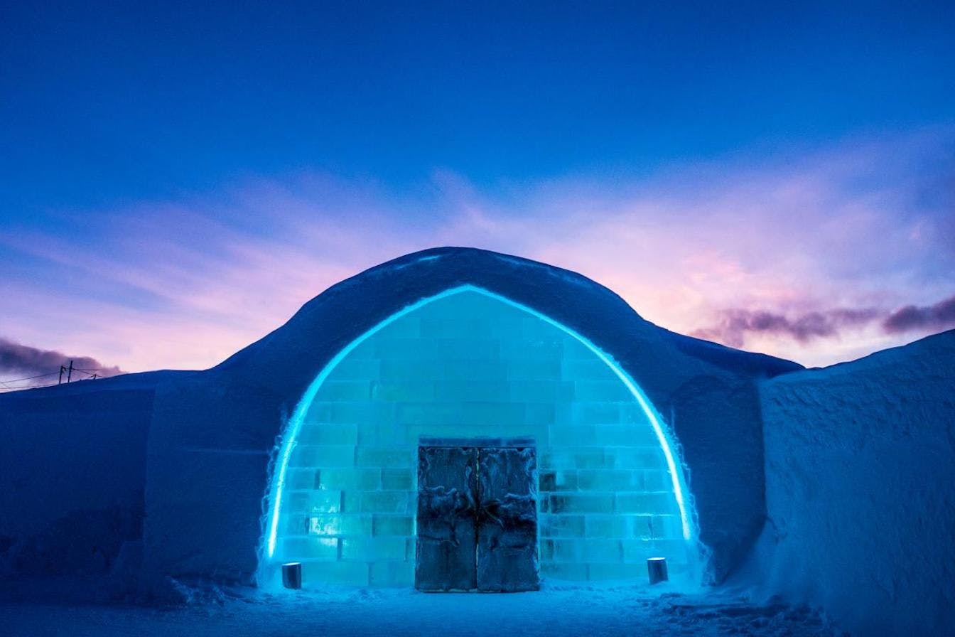 Icehotel entrance in Sweden