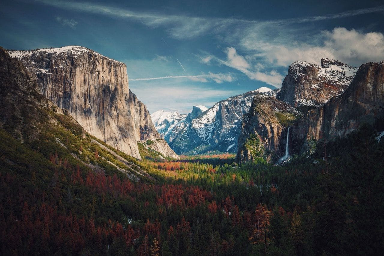 View on Yosemite National Park in USA.