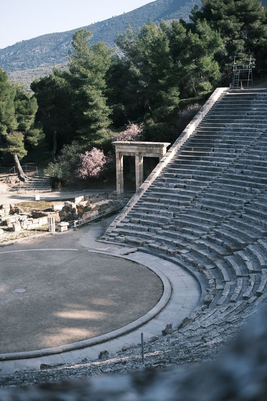 View on ancient theatre of Epidaurus in Greece.