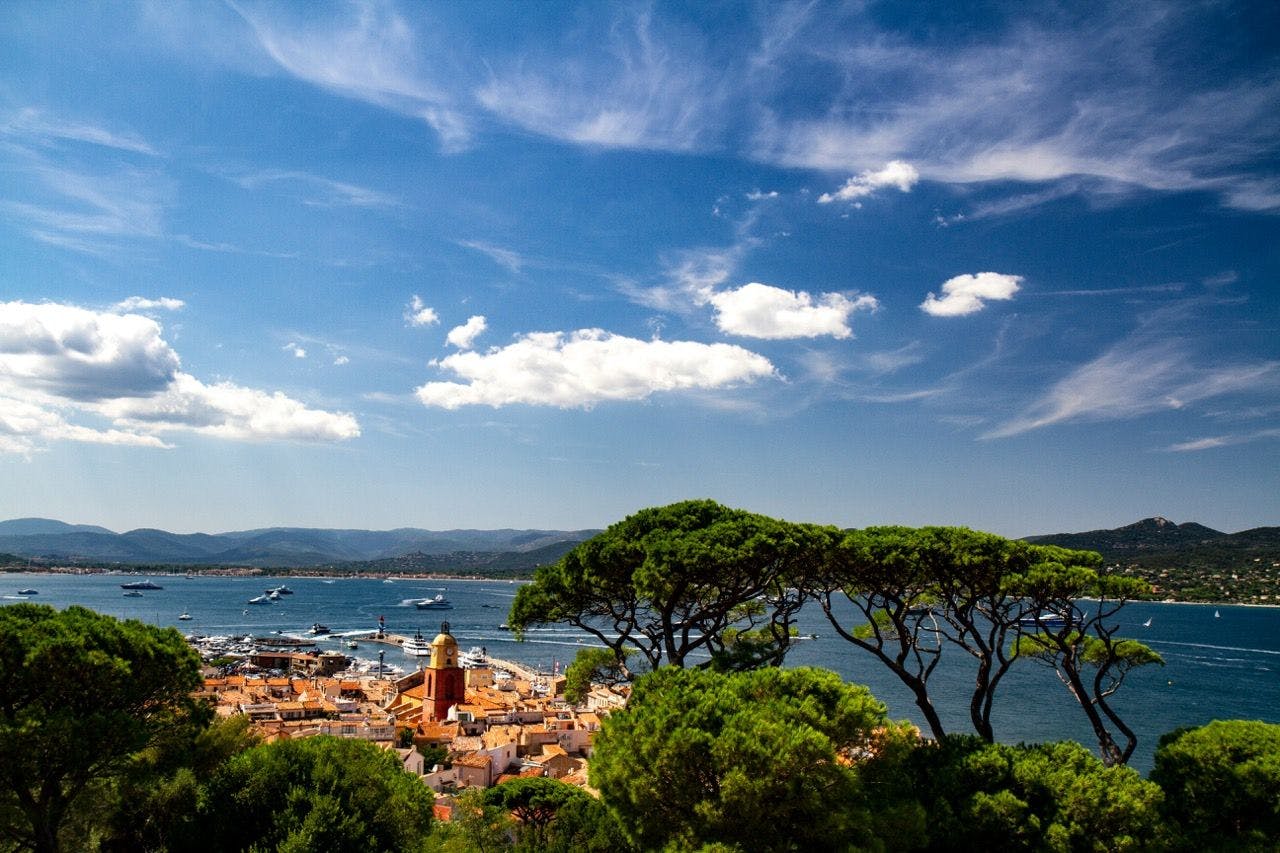 View over the coast of Mediterranean in Saint Tropez.