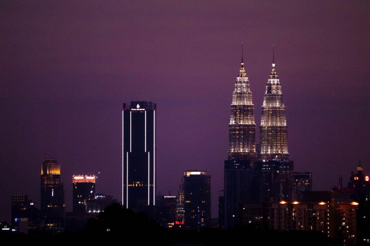 Petronas Twin Towers in Kuala Lumpur Malaysia.