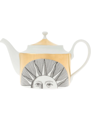 Fornasetti teapot with golden sun print