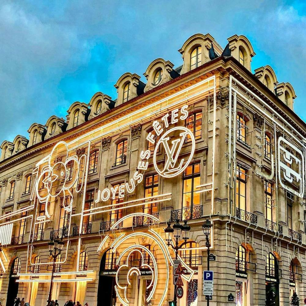 Louis Vuitton store display in France Paris.