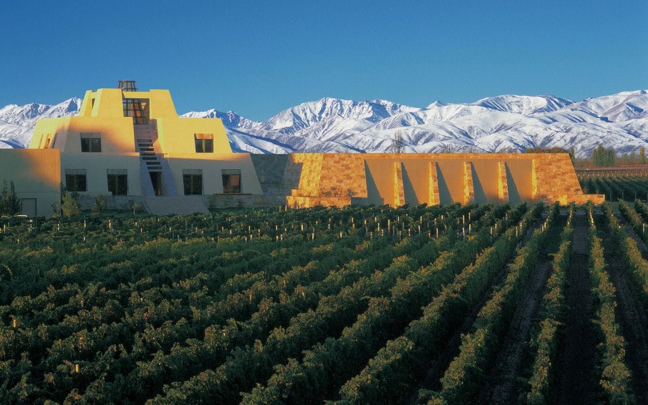 View on Catena Zapata winery in Mendoza Argentina.