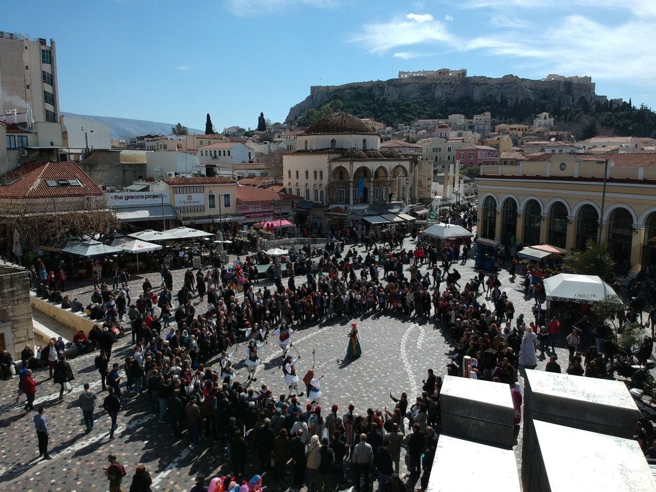 Folk dancing in Athens Greece.