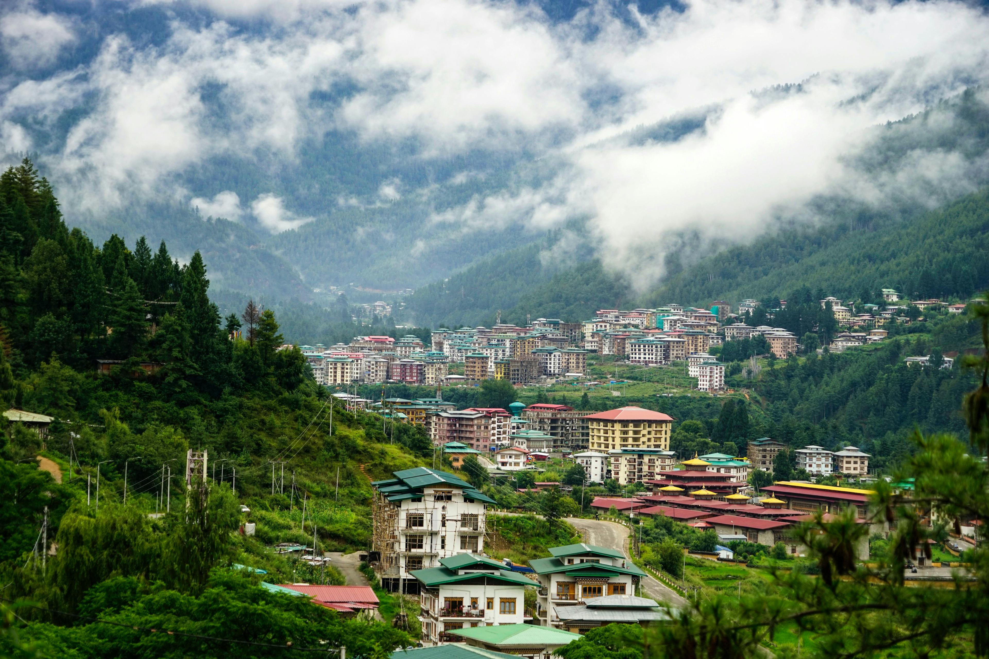 City of Thimphu in Bhutan.