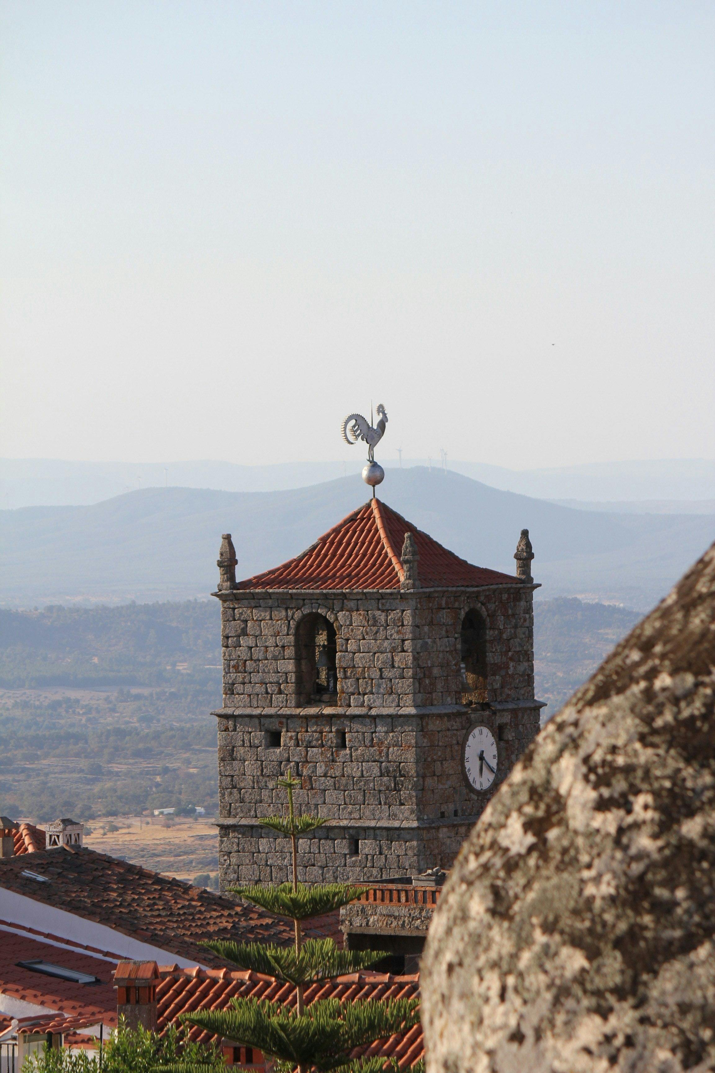 Church tower in town of Monsanto in Portugal.