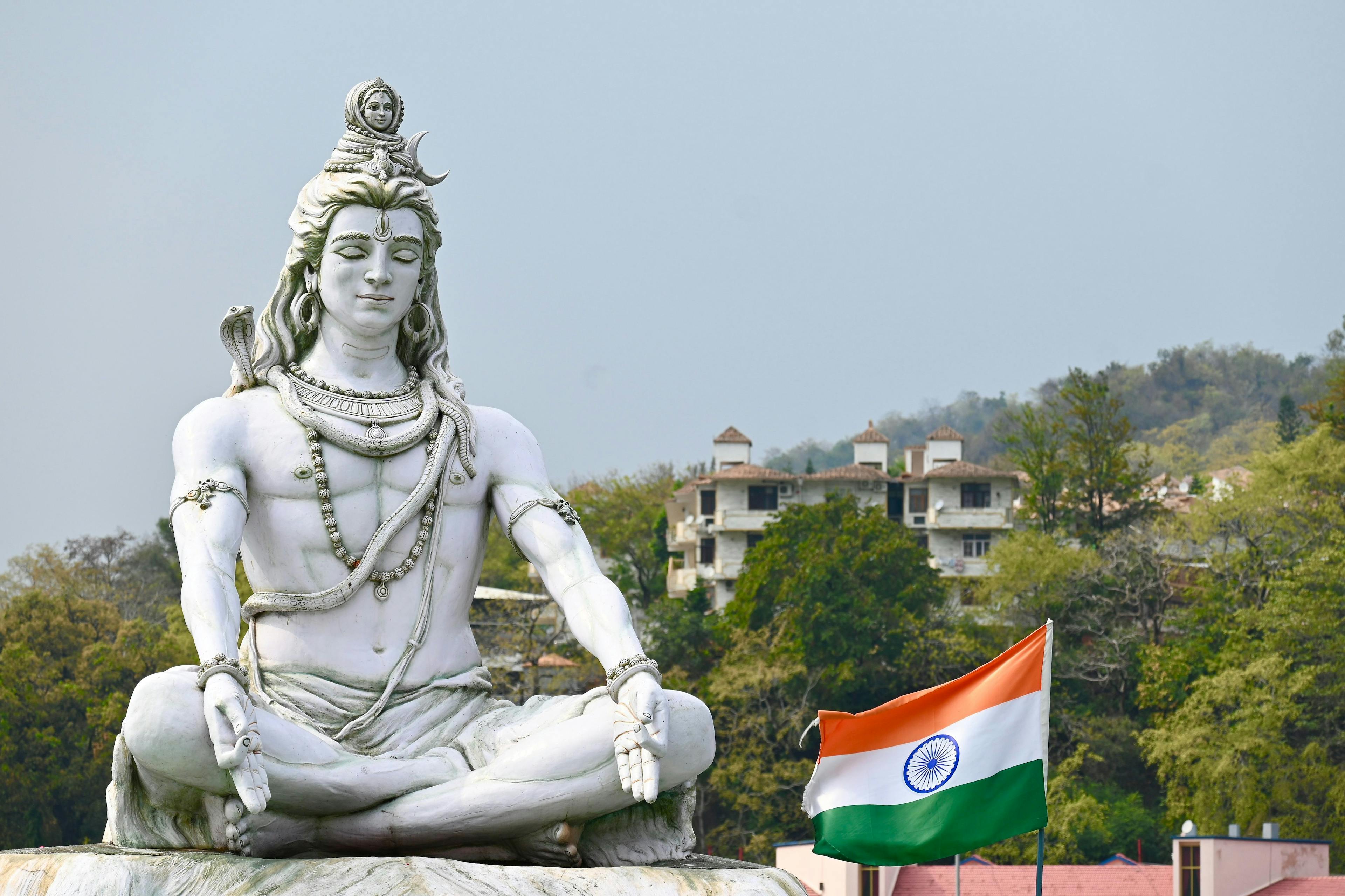 Shiva meditating on the banks of Ganga, Rishikesh.
