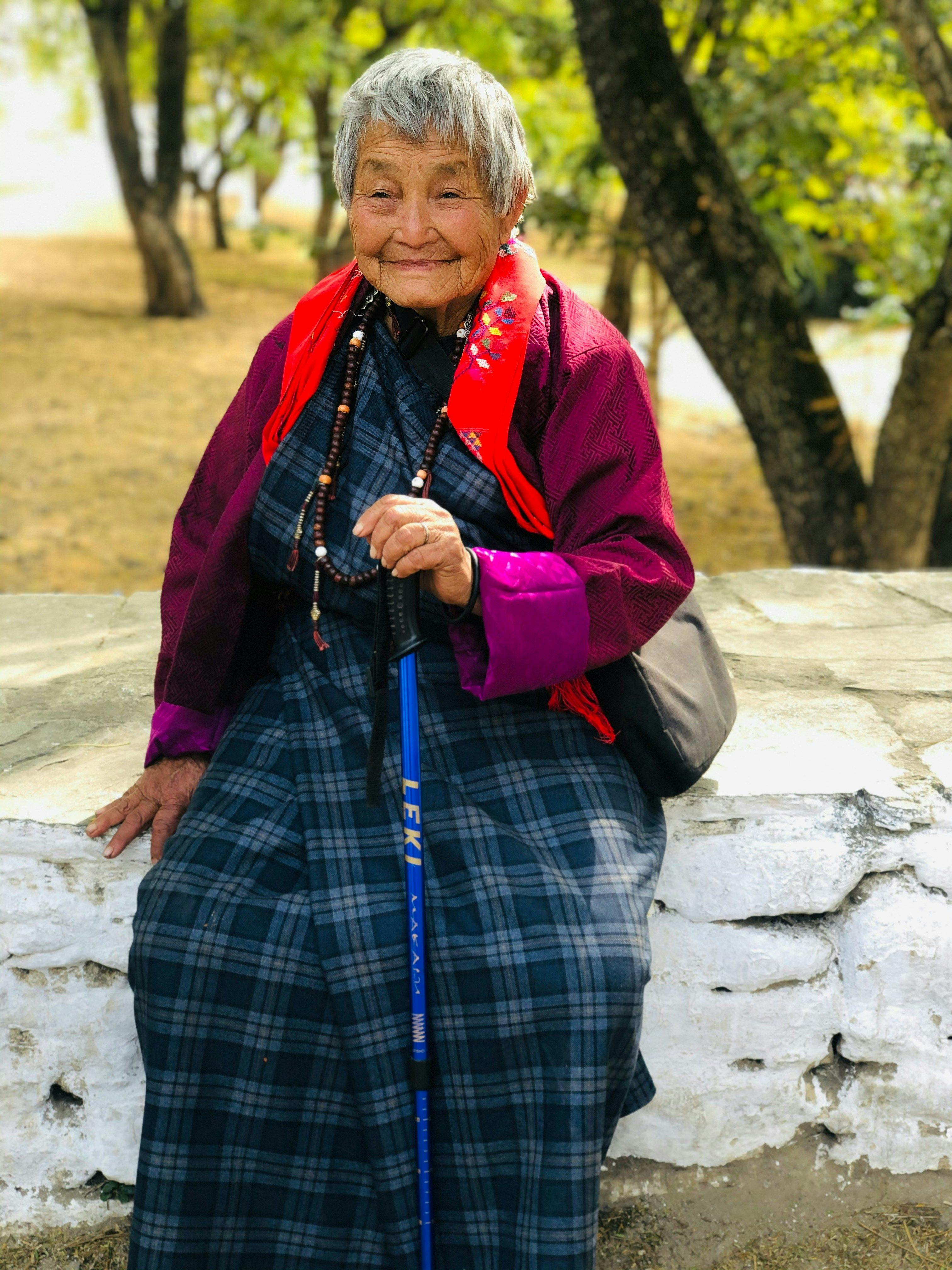 Bhutanese lady in traditional clothing.