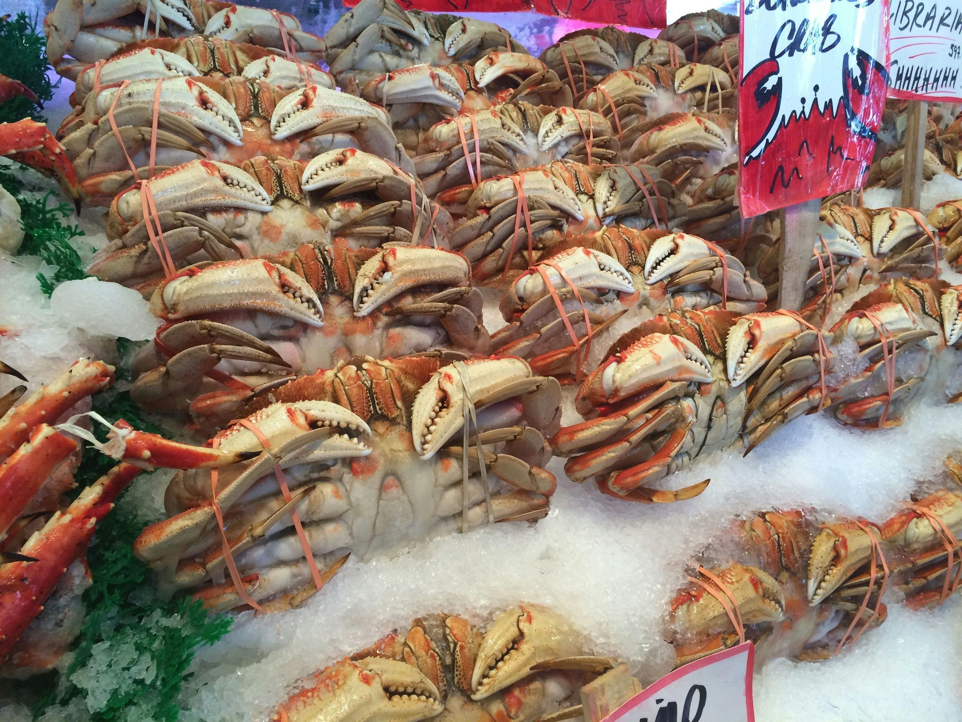 Crabs for sale in Seattle.