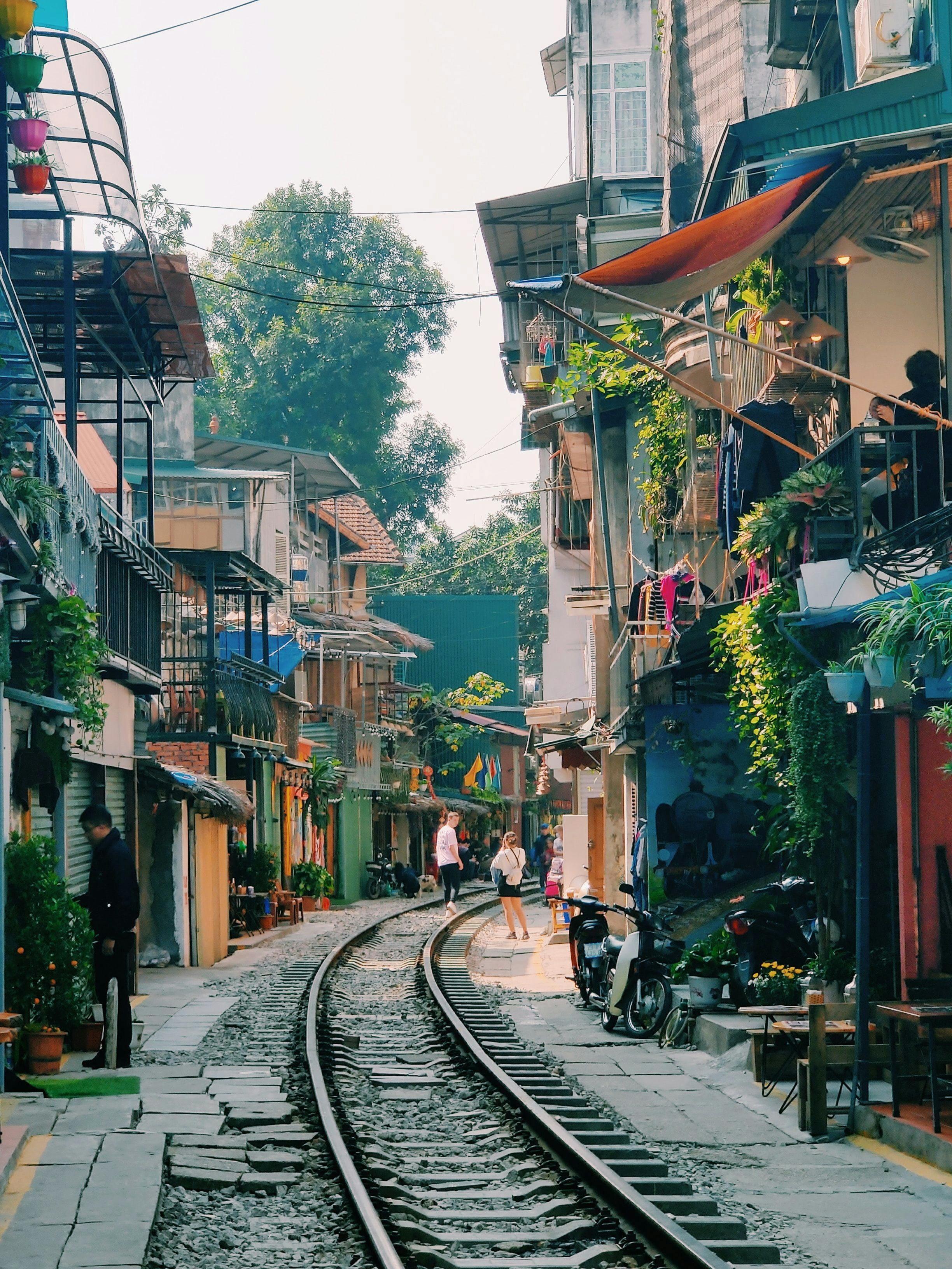 Train Street in Hanoi in Vietnam.