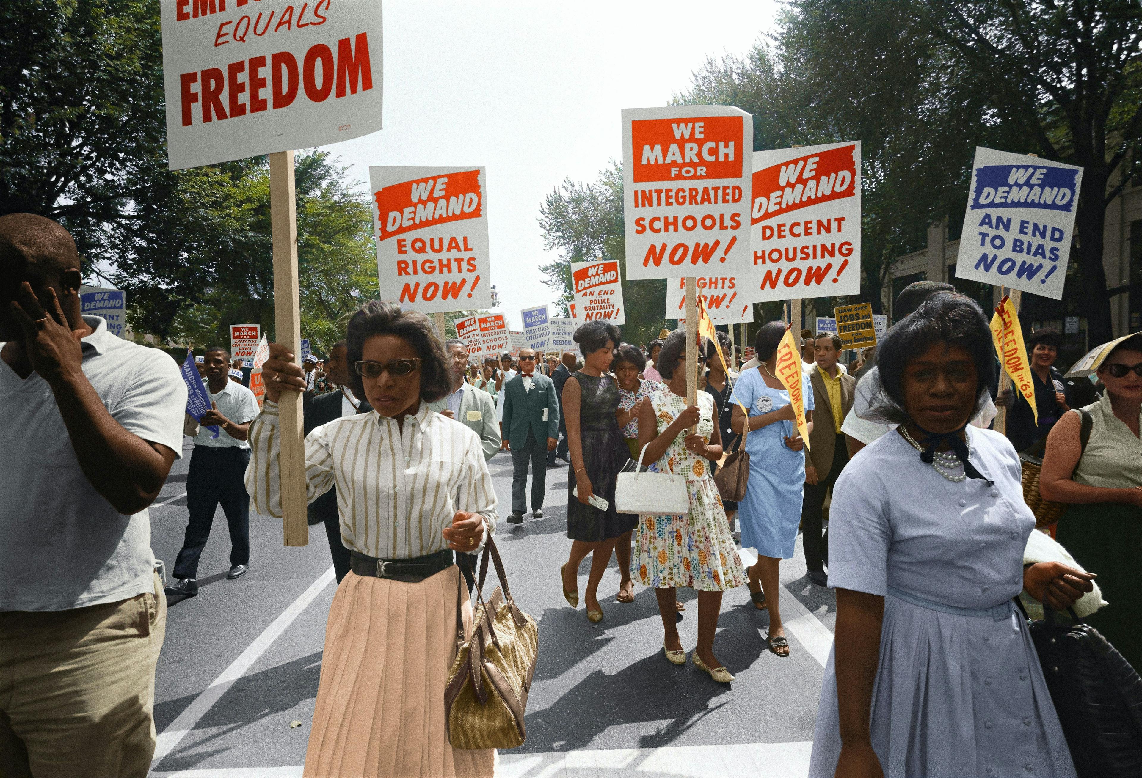 Civil rights march in 1963 in Washington D.C. USA.