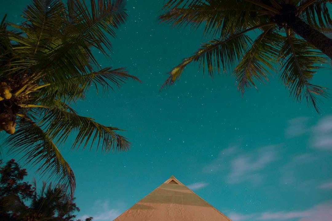 Pyramids of Chi and starry sky