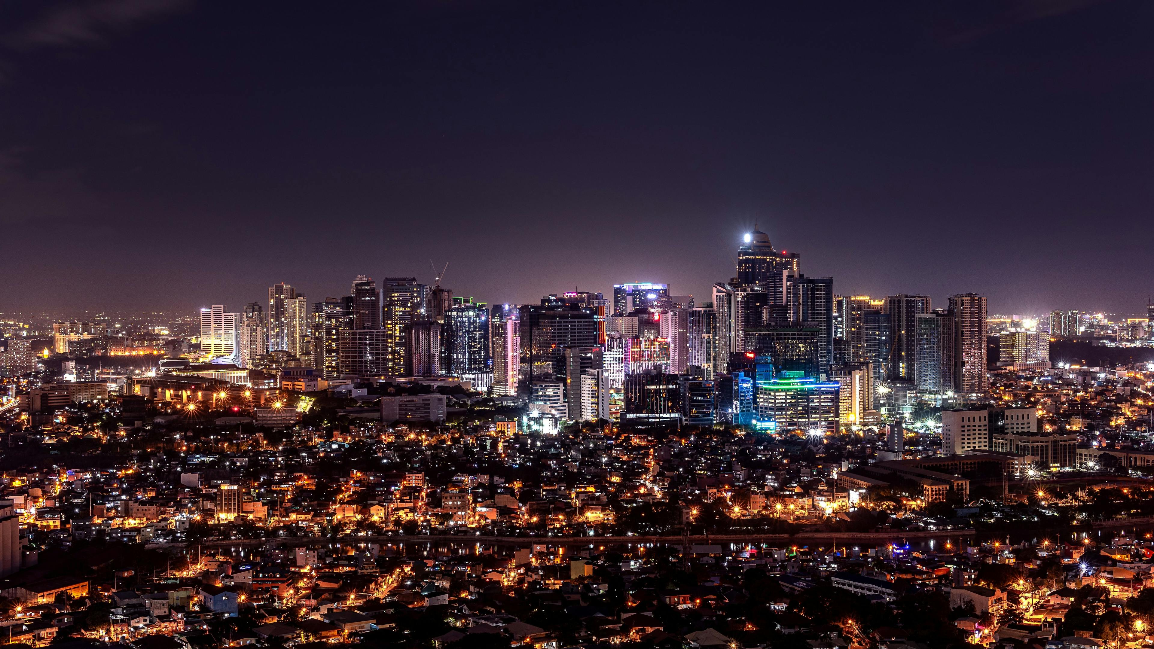Skyline of Makati in Manila Philippines during night