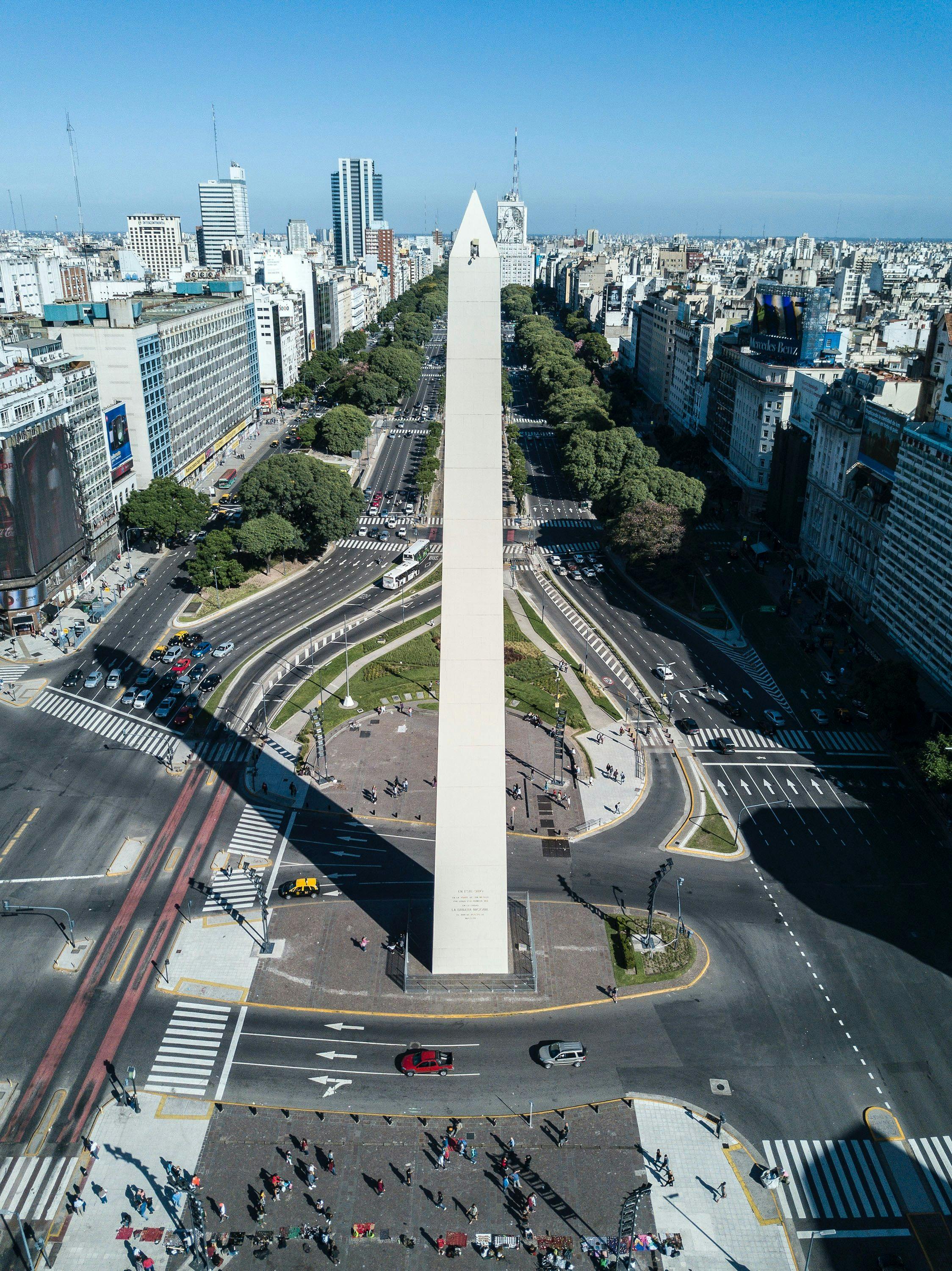 Obelisk in the center of Buenos Aires Argentina.