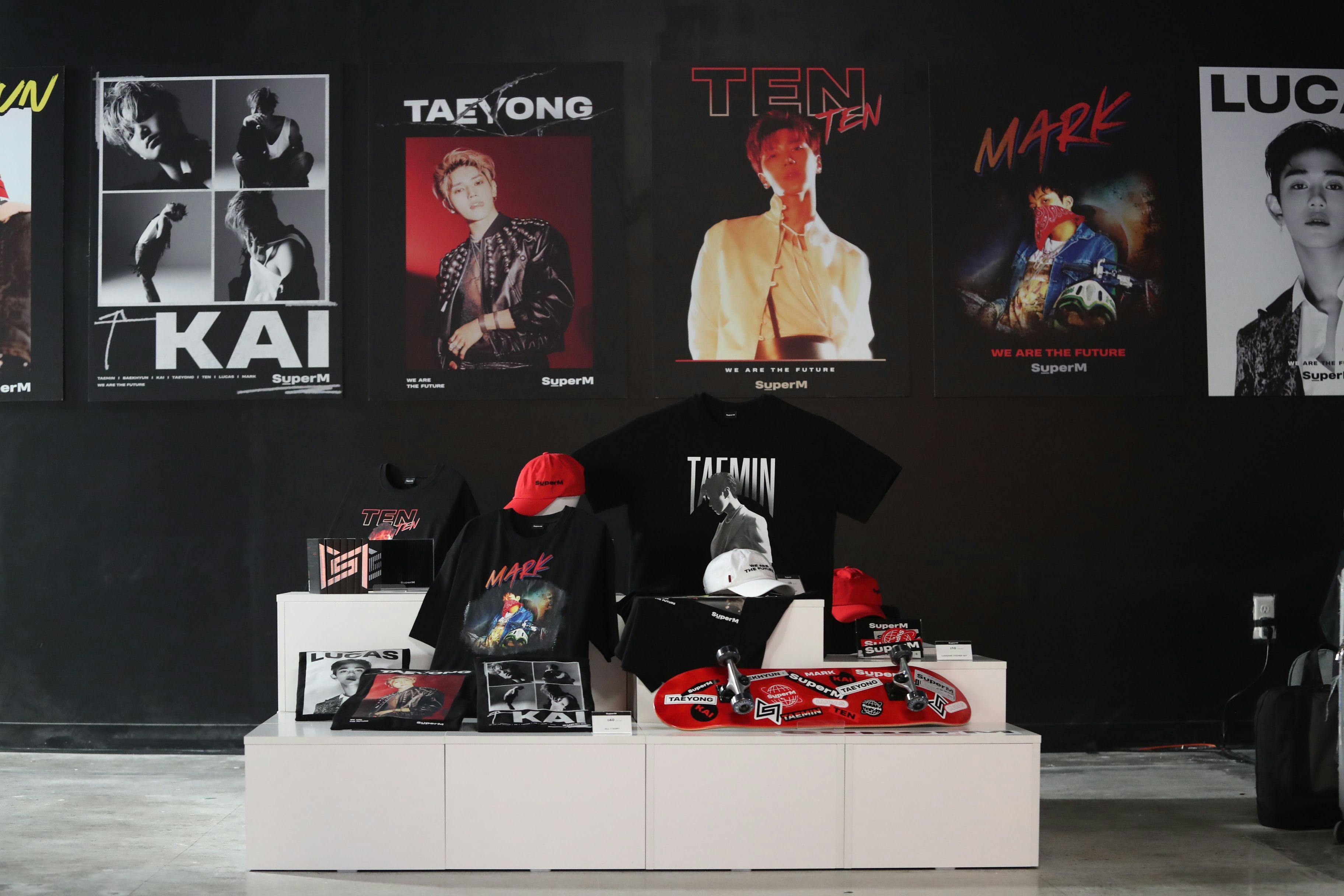 K-Pop artists and merchandise in South Korea.