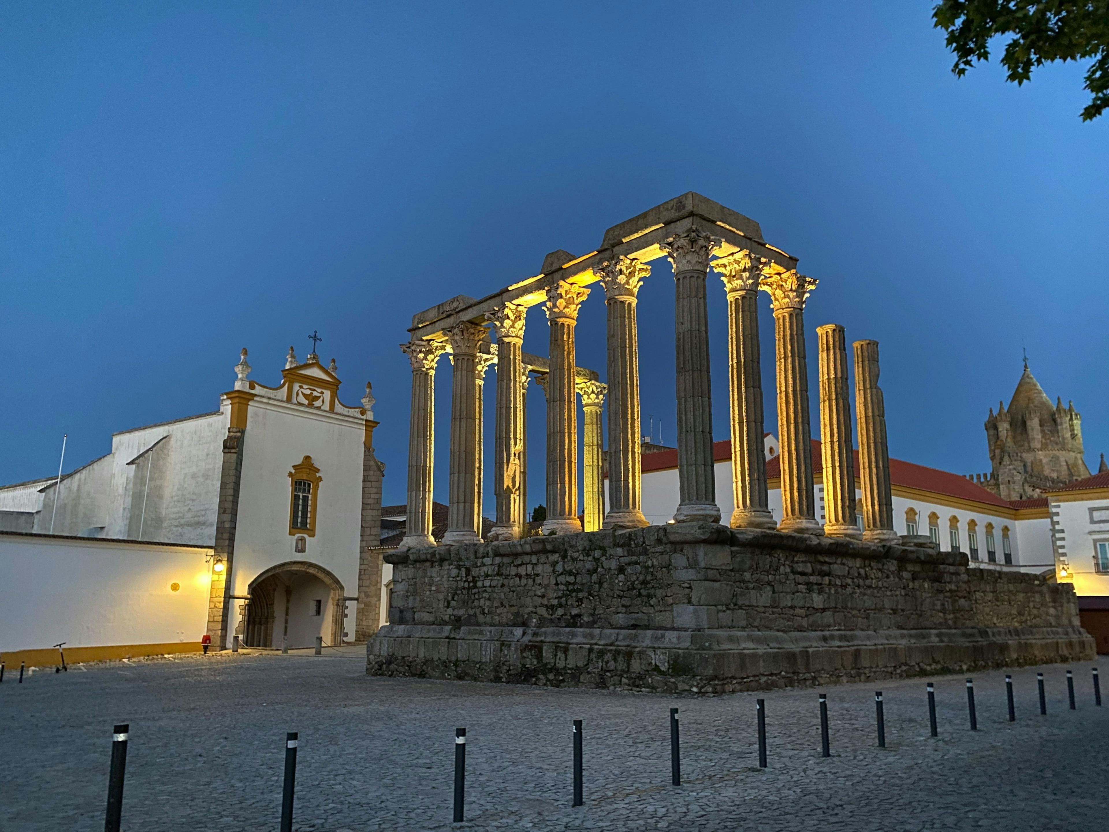 Roman temple of Diana in Évora Portugal.